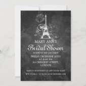 Elegant Vrijgezellenfeest Romantic Paris Black Kaart (Achterkant)