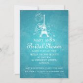 Elegant Vrijgezellenfeest Romantic Paris Blue Kaart (Achterkant)