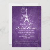 Elegant Vrijgezellenfeest Romantic Paris Paars Kaart (Achterkant)