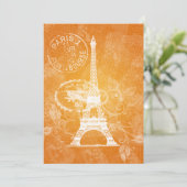 Elegant Vrijgezellenfeest Romantic Paris Sinaasapp Kaart (Staand voorkant)