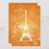 Elegant Vrijgezellenfeest Romantic Paris Sinaasapp Kaart (Voorkant / Achterkant)