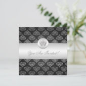 Elegant Vrijgezellenfeest Royal Crown Black Kaart (Staand voorkant)