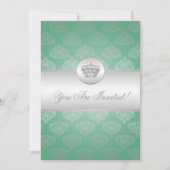 Elegant Vrijgezellenfeest Royal Crown Mint Green Kaart (Voorkant)