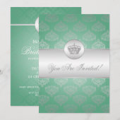 Elegant Vrijgezellenfeest Royal Crown Mint Green Kaart (Voorkant / Achterkant)