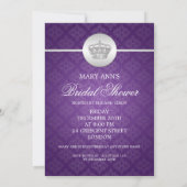 Elegant Vrijgezellenfeest Royal Crown Paars Kaart (Achterkant)