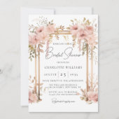 Elegant Vrijgezellenfeest roze bloemboog Kaart (Voorkant)