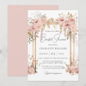 Elegant Vrijgezellenfeest roze bloemboog Kaart (Voorkant / Achterkant)