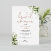 Elegant Vrijgezellenfeest Rustic Greenery Monogram Folie Uitnodiging (Staand Voorkant)
