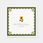 Elegant Vrijgezellenfeest Rustiek Zonnebloem Olijf Servet (Voorkant)