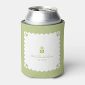 Elegant Vrijgezellenfeest Sage Green Daisy Schatti Blikjeskoeler (Blikje Voorkant)