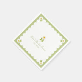Elegant Vrijgezellenfeest Sage Green Daisy Schatti Servet (Hoek)