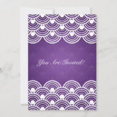 Elegant Vrijgezellenfeest Scalloped Pattern Paars Kaart (Achterkant)