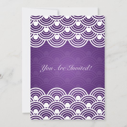 Elegant Vrijgezellenfeest Scalloped Pattern Paars Kaart (Achterkant)