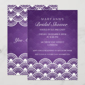 Elegant Vrijgezellenfeest Scalloped Pattern Paars Kaart (Voorkant / Achterkant)