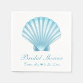 Elegant Vrijgezellenfeest Seashell Blauw Nautisch  Servet (Voorkant)