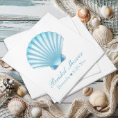 Elegant Vrijgezellenfeest Seashell Blauw Nautisch  Servet