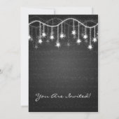Elegant Vrijgezellenfeest Shimmering Stars Black Kaart (Achterkant)