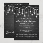 Elegant Vrijgezellenfeest Shimmering Stars Black Kaart (Voorkant / Achterkant)