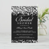 Elegant Vrijgezellenfeest Silver Lights Kaart (Staand voorkant)