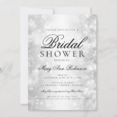 Elegant Vrijgezellenfeest Silver Shimmer Lights Kaart (Voorkant)