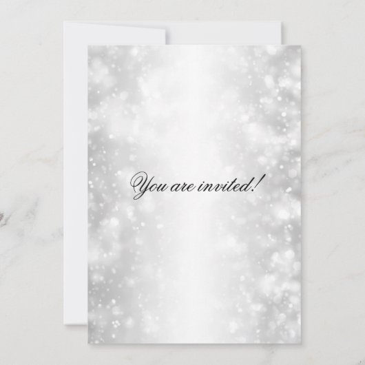 Elegant Vrijgezellenfeest Silver Shimmer Lights Kaart (Achterkant)