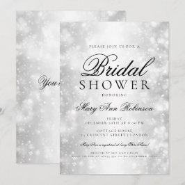 Elegant Vrijgezellenfeest Silver Shimmer Lights Kaart