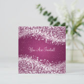 Elegant Vrijgezellenfeest Sparging Wave Plum Kaart (Staand voorkant)