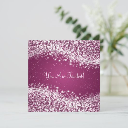 Elegant Vrijgezellenfeest Sparging Wave Plum Kaart (Staand voorkant)