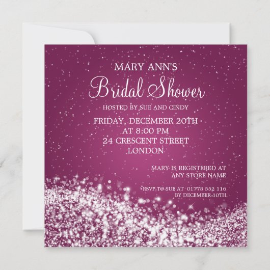 Elegant Vrijgezellenfeest Sparging Wave Plum Kaart (Achterkant)