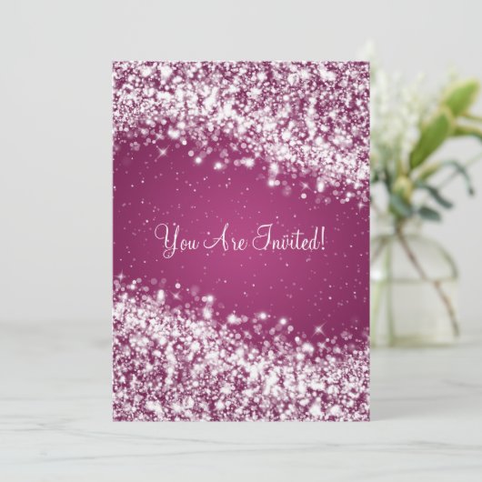 Elegant Vrijgezellenfeest Sparging Wave Plum Kaart (Staand voorkant)