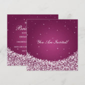 Elegant Vrijgezellenfeest Star Sparkle Berry Roze Kaart (Voorkant / Achterkant)