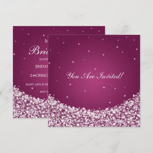 Elegant Vrijgezellenfeest Star Sparkle Berry Roze Kaart (Voorkant / Achterkant)