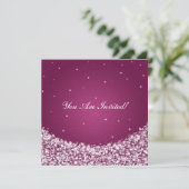 Elegant Vrijgezellenfeest Star Sparkle Berry Roze Kaart (Staand voorkant)