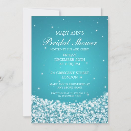 Elegant Vrijgezellenfeest Star Sparkle Blue Kaart (Achterkant)