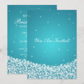 Elegant Vrijgezellenfeest Star Sparkle Blue Kaart (Voorkant / Achterkant)