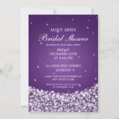 Elegant Vrijgezellenfeest Star Sparkle Paars Kaart (Achterkant)