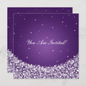 Elegant Vrijgezellenfeest Star Sparkle Paars Kaart (Voorkant / Achterkant)