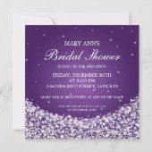 Elegant Vrijgezellenfeest Star Sparkle Paars Kaart (Achterkant)