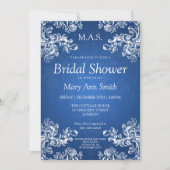 Elegant Vrijgezellenfeest  Swirls 2 Sapphire Kaart (Voorkant)