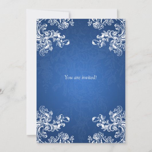 Elegant Vrijgezellenfeest  Swirls 2 Sapphire Kaart (Achterkant)