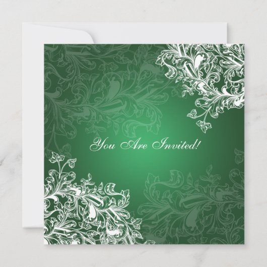 Elegant Vrijgezellenfeest Swirls Green Kaart (Achterkant)