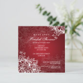 Elegant Vrijgezellenfeest Swirls Red Kaart (Staand voorkant)