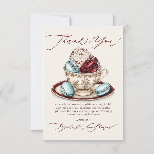 Elegant Vrijgezellenfeest Theethema Bedankkaart (Voorkant)