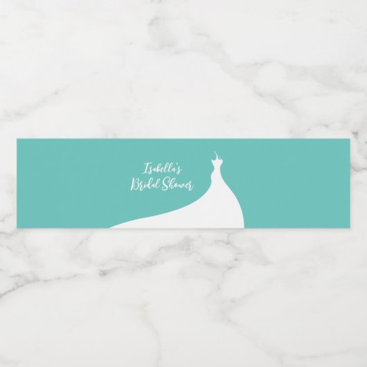 Elegant Vrijgezellenfeest turquoise Water Fles Lab Waterfles Etiket (Enkel label)