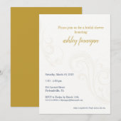 Elegant Vrijgezellenfeest Uitnodigen, Goud Kaart (Voorkant / Achterkant)