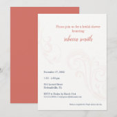 Elegant Vrijgezellenfeest Uitnodigen, Koraal Kaart (Voorkant / Achterkant)