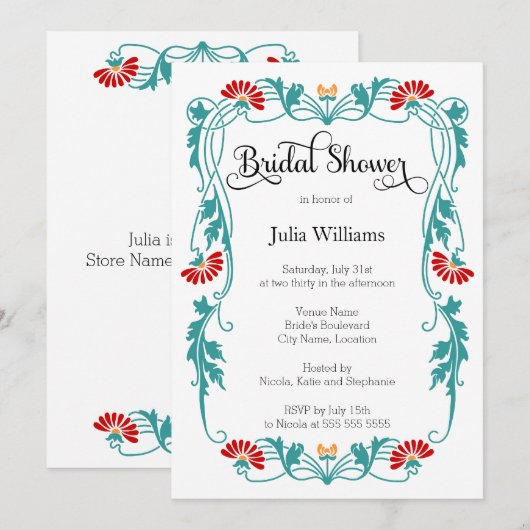 Elegant Vrijgezellenfeest van bladeren en bladeren Kaart (Voorkant / Achterkant)