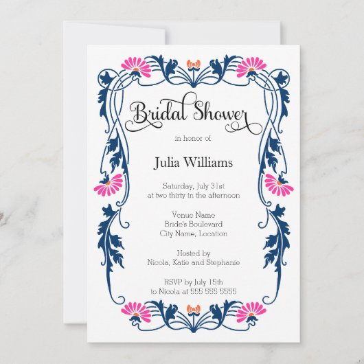 Elegant Vrijgezellenfeest van bladeren en bladeren Kaart (Voorkant)