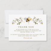 Elegant vrijgezellenfeest van de bloemenbij bedankkaart (Voorkant)