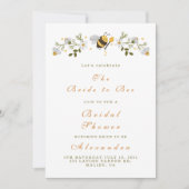 Elegant vrijgezellenfeest van de bloemenbij kaart (Voorkant)